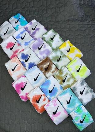 Высокие  носки/шкарпетки nike/найк преміум - tie-dye - 22 оттенков на выбор - размеры 36 - 463 фото