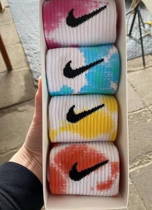 Высокие  носки/шкарпетки nike/найк преміум - tie-dye - 22 оттенков на выбор - размеры 36 - 464 фото