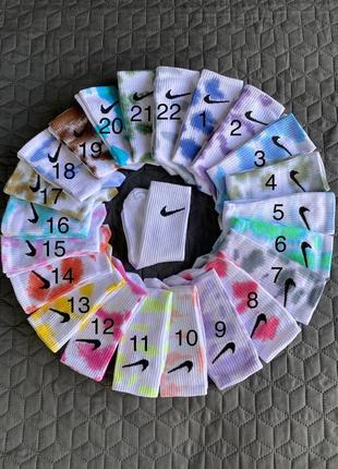 Высокие  носки/шкарпетки nike/найк преміум - tie-dye - 22 оттенков на выбор - размеры 36 - 465 фото