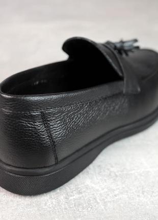 Стильні класичні чорні чоловічі легкі туфлі лофери весна-осінь,демісезон,шкіряні/наутральна шкіра4 фото