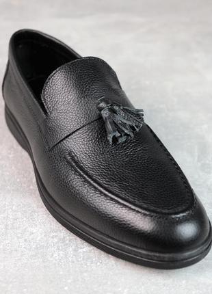 Стильні класичні чорні чоловічі легкі туфлі лофери весна-осінь,демісезон,шкіряні/наутральна шкіра2 фото