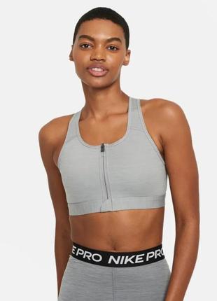 Спортивний топ жіночий nike women’s medium-support padded zip-front sports bra оригінал1 фото