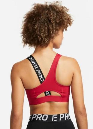 Спортивний топ жіночий nike pro dri-fit swoosh asymmetric bra оригінал2 фото