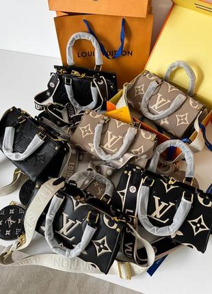 Жіноча шкіряна сумка у стилі louis vuitton onthego east west 1:1 найвища якість люкс