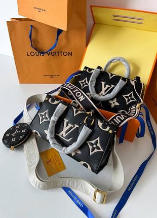 Женская кожаная сумка в стиле louis vuitton onthego east west 1:1 высокое качество люкс7 фото