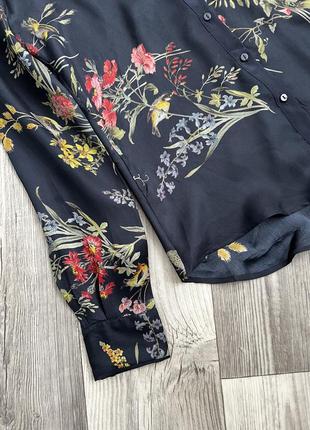 Вишукана сорочка в квітковий принт з натурального шовку silk ♥️2 фото