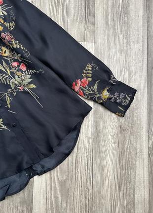 Вишукана сорочка в квітковий принт з натурального шовку silk ♥️3 фото
