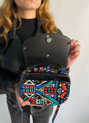 Жіноча сумка якісна яскрава з двома ремінцями, стильна сумка diesel indians5 фото