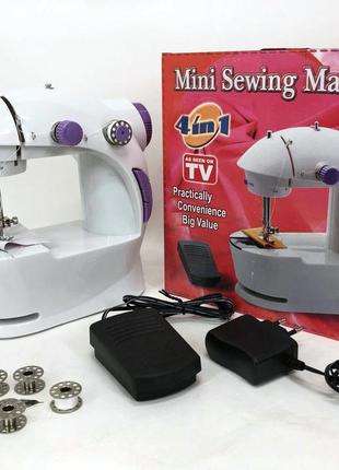 Швейна машинка 4в1 портативна digital fhsm-201, швейна машинка пластик, дитяча швейна машинка