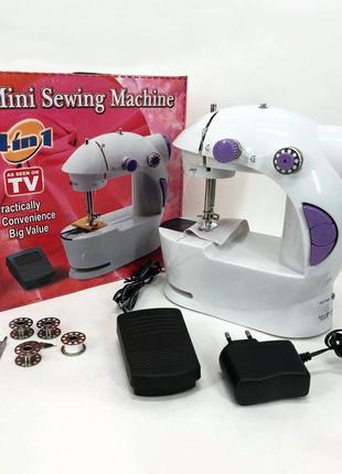 Швейна машинка 4в1 портативна digital fhsm-201, швейна машинка пластик, дитяча швейна машинка10 фото