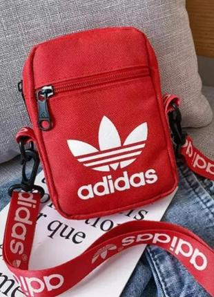 Наплечная сумка adidas originals красная, барсетка на плечо адидас роза