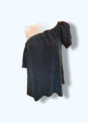 Люрексовая блуза с открытыми плечами