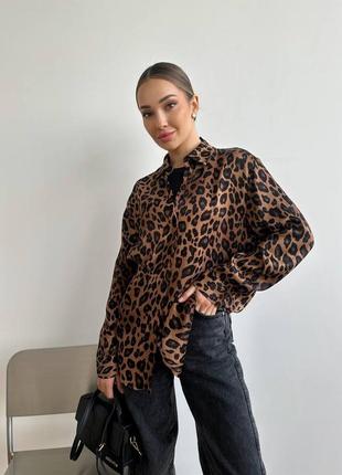 Жіноча леопардова сорочка3 фото