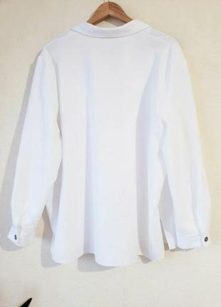 Новая удлиненная льняная лен+вискоза белоснежная  блуза рубашка винтаж9 фото
