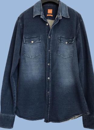 Брендовая ♥️♥️♥️ хлопковая джинсовая рубашка hugo boss.1 фото