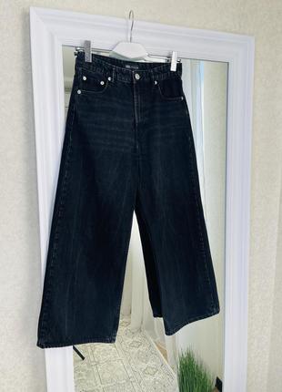 Zara черные широкие джинсы кюлоты палаццо2 фото