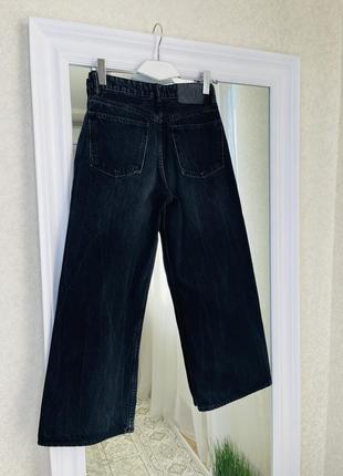 Zara черные широкие джинсы кюлоты палаццо5 фото