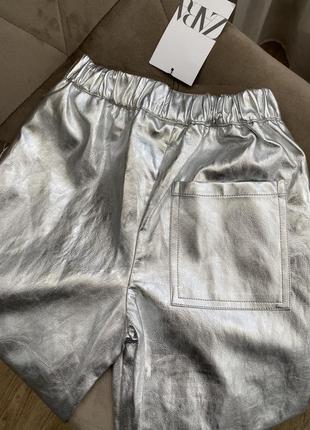 Нові трендові срібні брюки zara6 фото