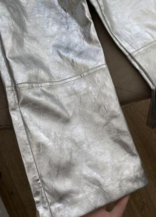Нові трендові срібні брюки zara2 фото