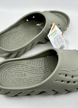 Крокс слайд екхо шльопанці сірі crocs echo slide elephant grey8 фото