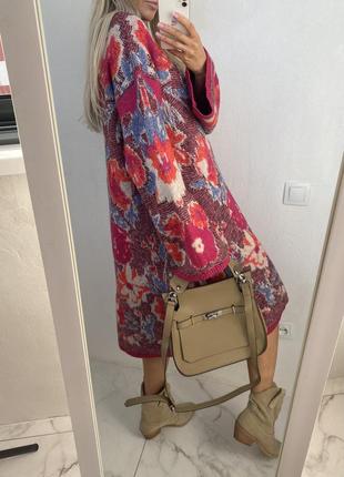Туника в стиле бохо zara вязаное цветное разноцветное платье зара2 фото