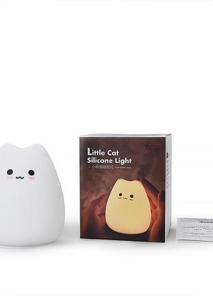 Детский силиконовый светильник little cat silicone light ljc-124 кот беспроводной мини ночник7 фото