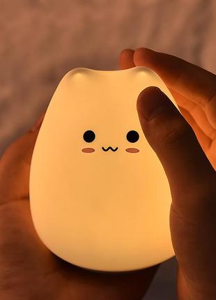 Детский силиконовый светильник little cat silicone light ljc-124 кот беспроводной мини ночник2 фото