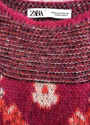 Туника в стиле бохо zara вязаное цветное разноцветное платье зара9 фото