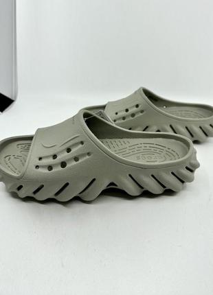 Крокс слайд екхо шльопанці сірі crocs echo slide elephant grey1 фото