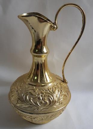 Винтажный кувшин agad 1981 (франция), позолота, высота 22 см