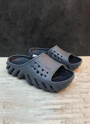 Крокс екхо шльопанці слайди сині crocs echo slide storm navy