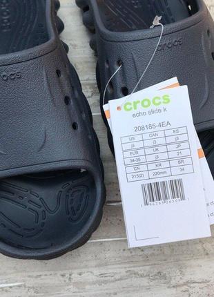 Крокс екхо шльопанці слайди сині crocs echo slide storm navy10 фото