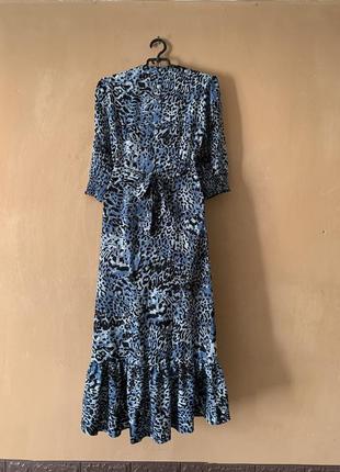 Розкішна сукня плаття на запах синього кольору розмір s5 фото