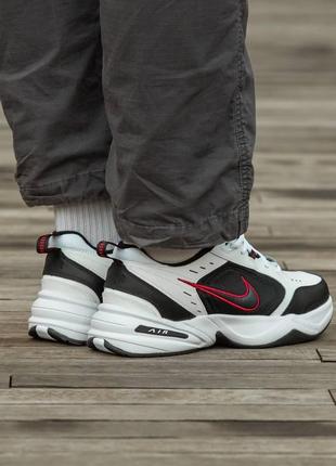 Женские кроссовки nike air monarch кожаные белые с черным найк монарх весенние (b)5 фото