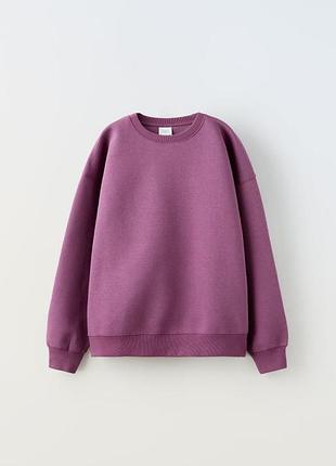 Zara стильный теплый фирменный свитшот кофта зара утеплен на флисе свитер свитер толстовка худи
