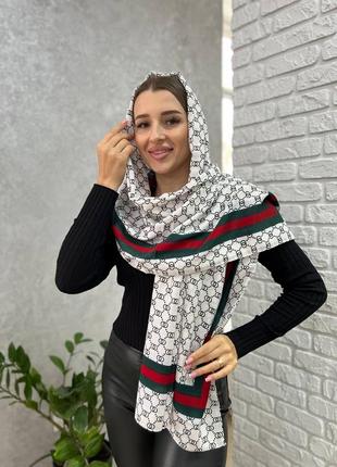 Жіночий котоновий бежевий шарф , виробик туреччина.