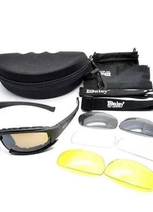 Тактичні захисні окуляри чорні fds5 фото