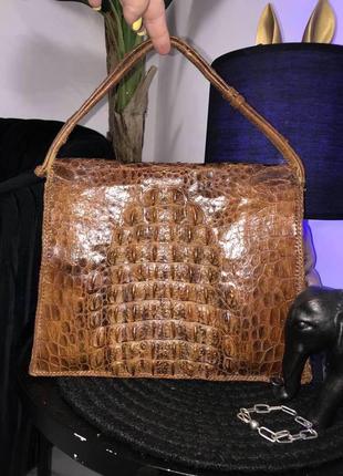 Статусная раритетная коллекционная сумка из натуральной экзотической кожи аллигатора4 фото