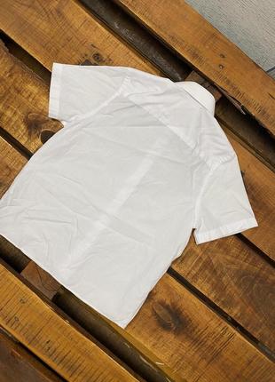 Детская рубашка с коротким рукавом marks&spencer (маркс и спенсер 5-6 лет 110-116 см идеал оригинал белая)2 фото
