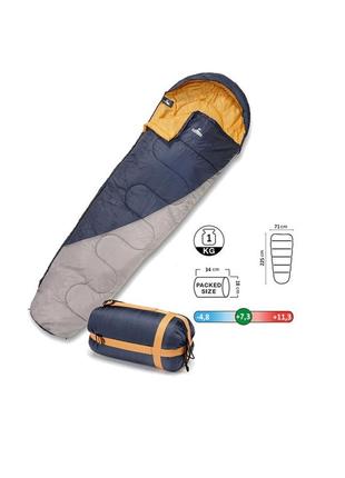 Ua1 cпальний мішок nomad sleeping bag 225x71 cм blue-grey (nmd-sb-blgr) fds