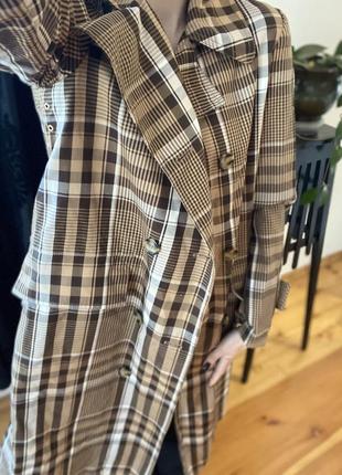 Zara тренч/плащ/пальто в клітинку в стилі burberry2 фото