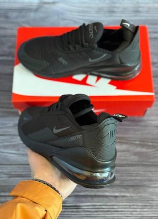 Мужские кроссовки nike air max 270 в сетку черные найк аир макс 270 текстильные весенние (b)5 фото