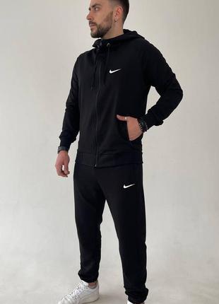 Чоловічий спортивний костюм nike синій з капюшоном на блискавці весняний осінній комплект найк худі + штани (b)7 фото