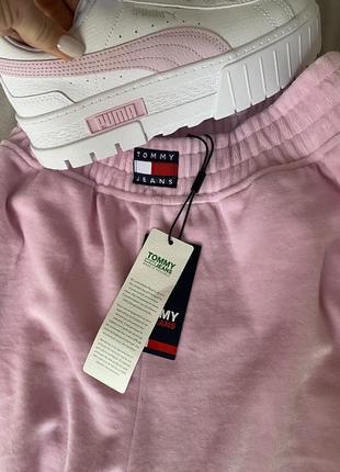 Рожеві бархатні штани спортивні штани оксамитові штани tommy hilfiger розовые спортивные штаны велюровые штаны новые джеггеры8 фото