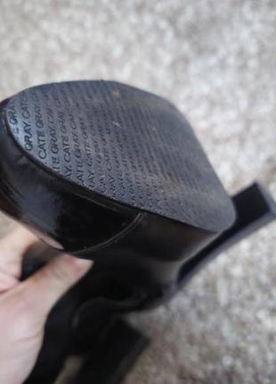 Ботильони черевички чорні на підборах натуральна шкіра4 фото