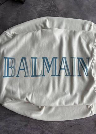 Мужской свитшот balmain белый весенний осенний кофта бальман без капюшона (b)3 фото