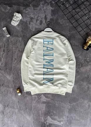 Чоловічий світшот balmain білий весняний осінній кофта бальман без капюшона (b)