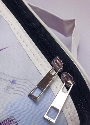 Косметичка сумка чемодан для косметики квадратная с ручкой с ярким принтом рисунком лондон великобритания англия5 фото