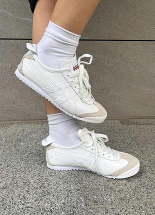 Стильные женские кроссовки asics onitsuka tiger mexico 66 white белые1 фото