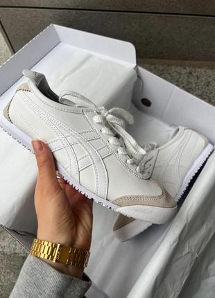 Стильные женские кроссовки asics onitsuka tiger mexico 66 white белые4 фото